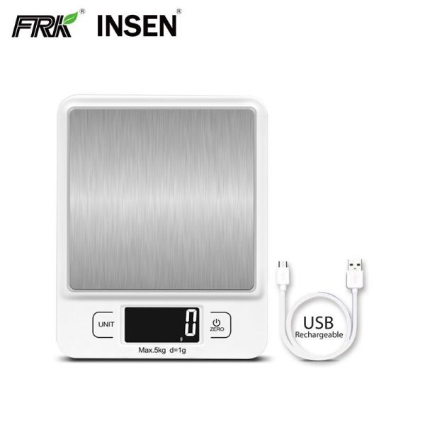 USB Charge Electronic Kitchen Scale  Digital Kitchen Food Weighing Scale 5kg / 11lb