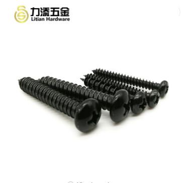 China factory wholesale M8 black pan head self tapping aluminum screws
