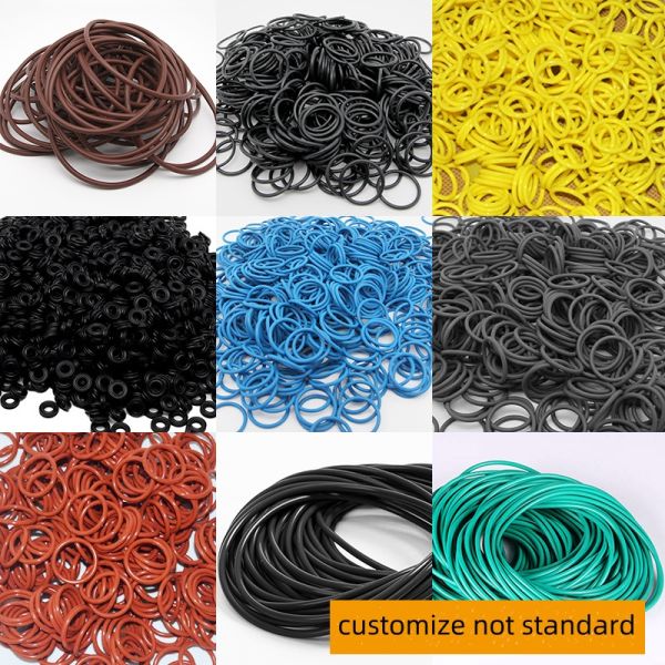 O Shaped Silicone Waterproof Sealing Element High Temperature Resistant Black Fluorine Rubber