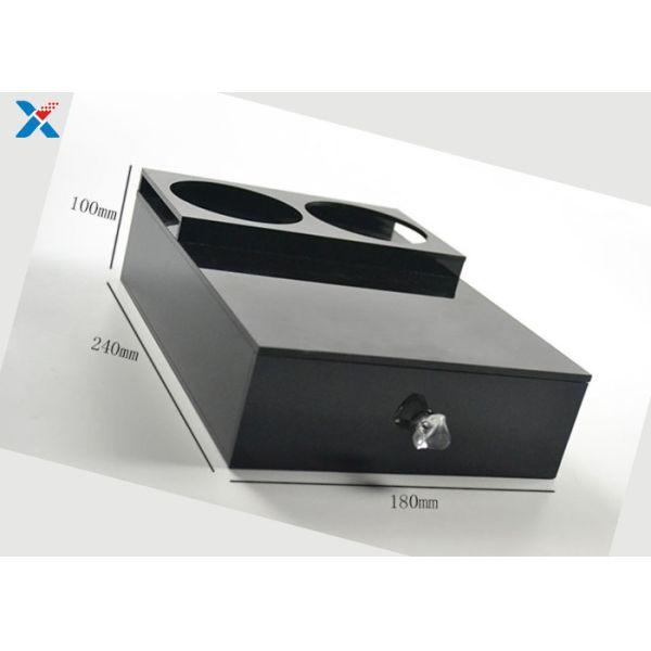 Hotel Tea Cup Holder Acrylic Storage Box , Black Small Acrylic Display Box