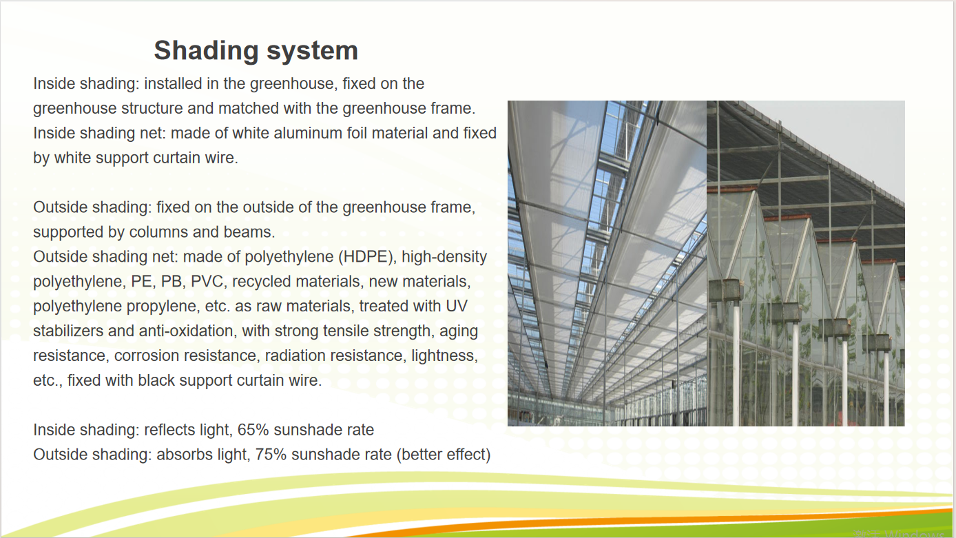 Invernadero de vidrio comercial de cultivo agrícola con sistema hidropónico de ancho 9,6 m