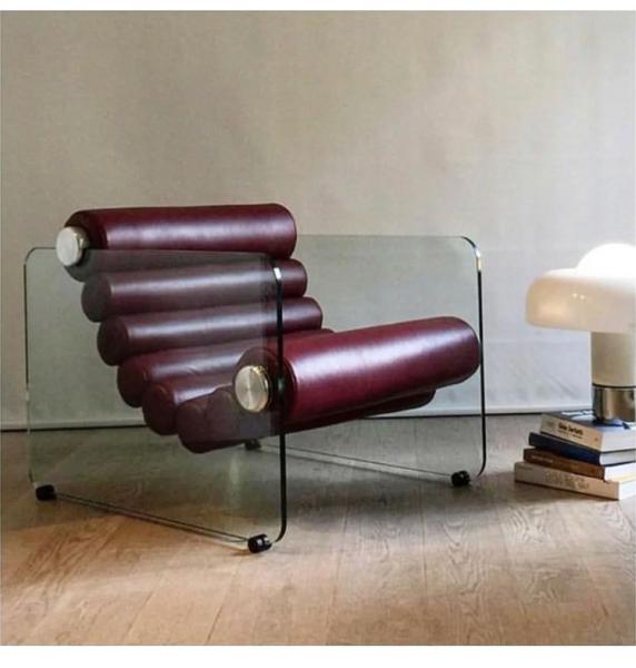 Simples Transparente Acrílico Recreio Single Chair em forma de fibra de vidro Recliner