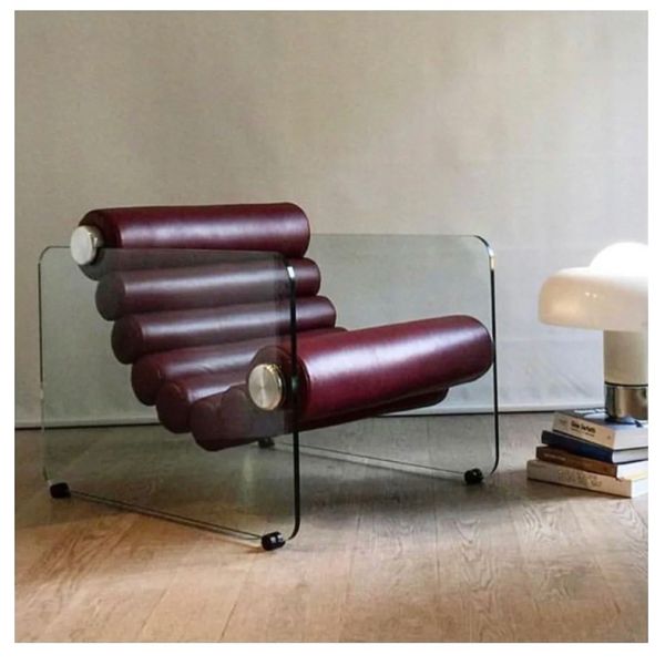 Simple Transparent Acrylic Leisure Single Chair Fiberglass Shaped Recliner