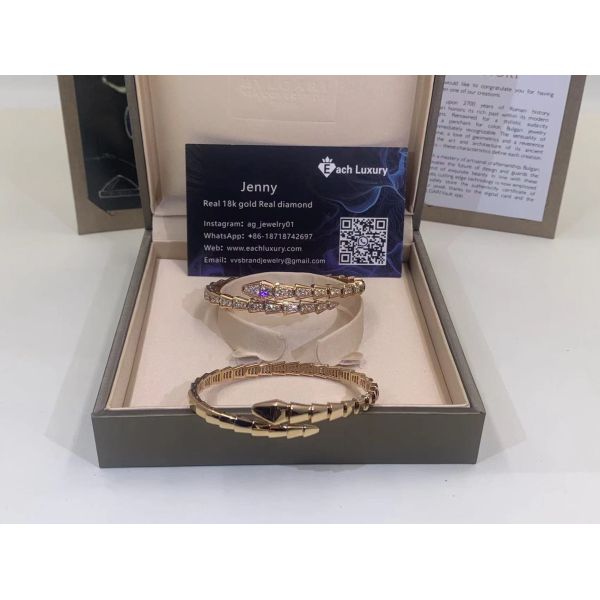  Serpenti Viper Bracelet Serpenti Viper 18 Kt Yellow Gold Bracelet With Pavé Diamonds