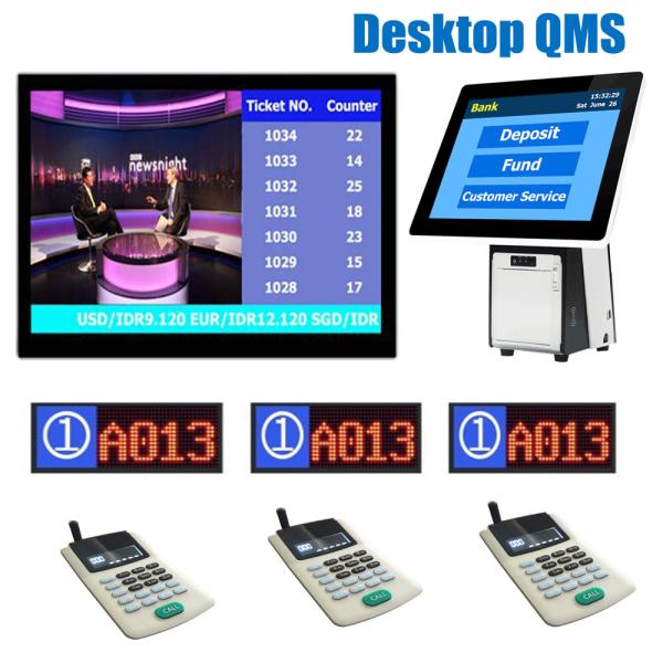 15.6 inch Desktop Table Queue Number Ticket Dispenser Kiosk Machine,Queuing System Token Number Machine,Q Ticket Machine