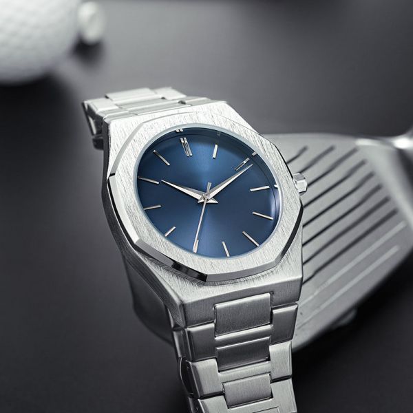 20mm Stainless Steel Quartz Movement Wrist Watch Timepiece 24cm Band Length