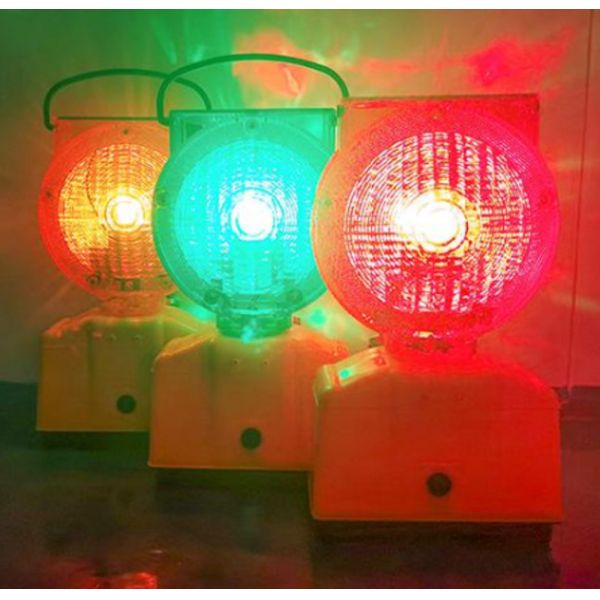 Advertencia industrial solar Luces de tráfico impermeables ámbar LED de dos lados