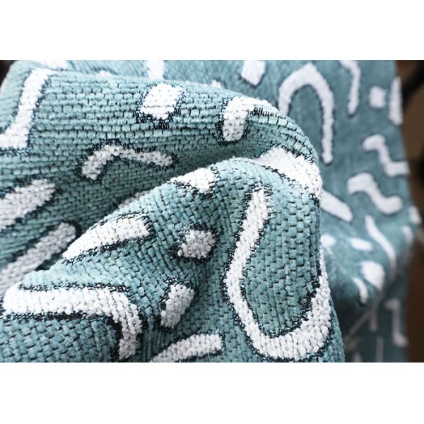 Two-tone Curved Graffiti Texture Woven Jacquard Chenille For Sofa 