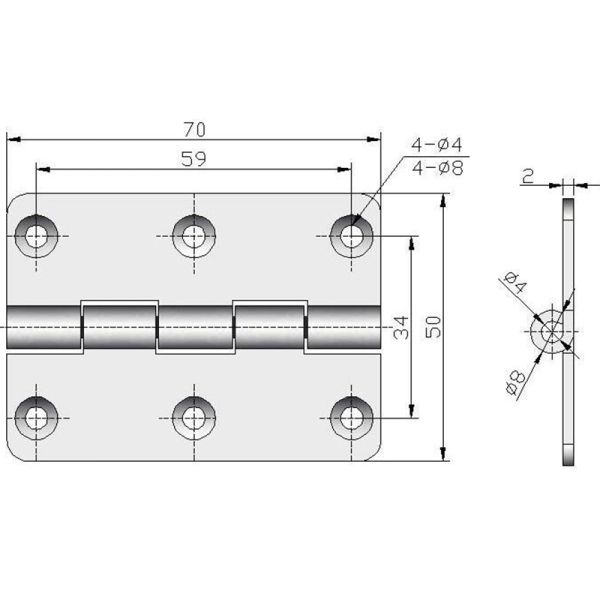 Stainless Steel Polished Heavy Duty Torque Hinge 3 Inch