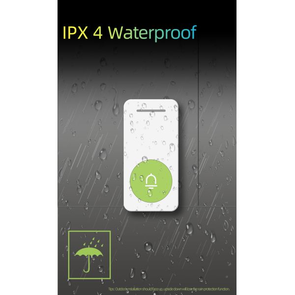 IPX4 водонепроницаемость 200 м Видео дверной звонок беспроводной длинной дальности 6 цветов