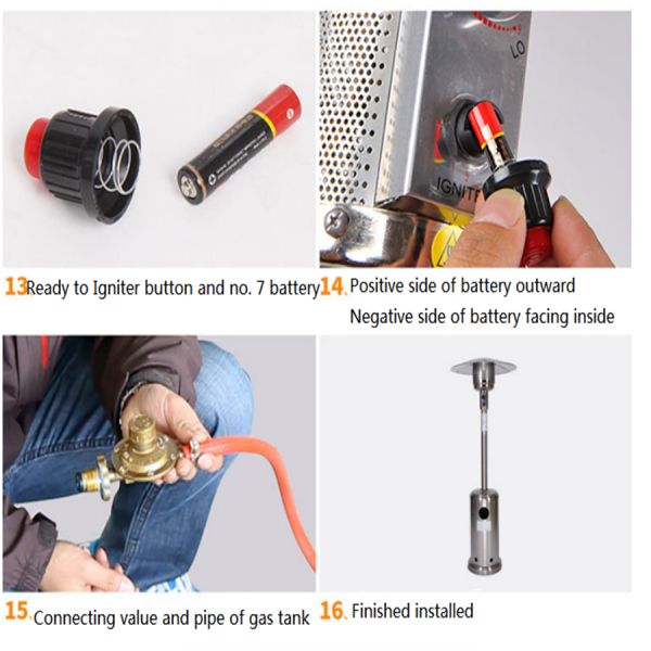 Outdoor Stainless Steel Silver Flexible Propane Gas Electric Infrared Tube Heaters