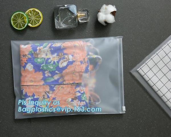 costomize slider k pvc travel cosmetic bag, slider zipper bag with printing for clothes, Swimwear toiletry PVC Vin