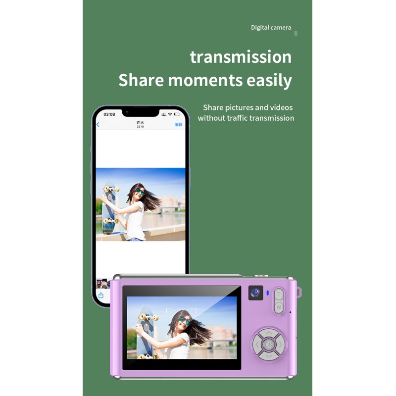 Retro Digital Camera for Teens HD Video 3.0 Inch Screen 1000mAh Battery Auto Focus Support 32GB TF Card
