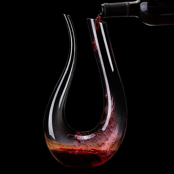 Décanteur et aérateur de vin de cristal sans plomb soufflé à la main en gros.