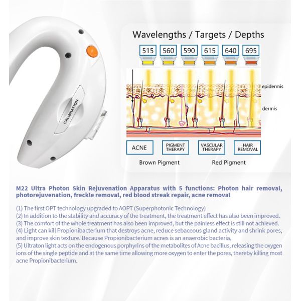 Laser Hair Removal Ipl M22 E-Light Two Handles Nd Yag Laser Machine