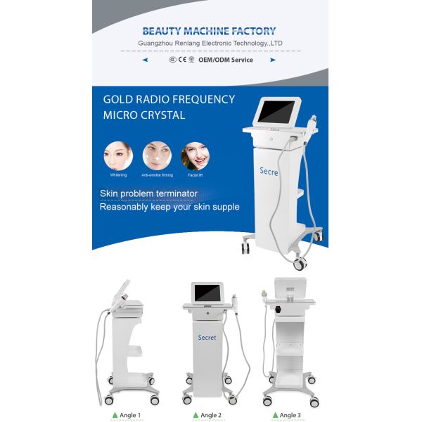Gold RF Microneedling Machine Skin Rejuvenation Anti-Aging Salon Beauty Equipment