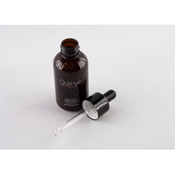 Round Shoulder Eye Serum PET Plastic Bottle With Glass Dropper 50ml 300ml