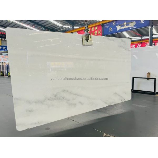 Hotel Design Style Modern White Marble TV Wall Board Panel for Home Renovation Project