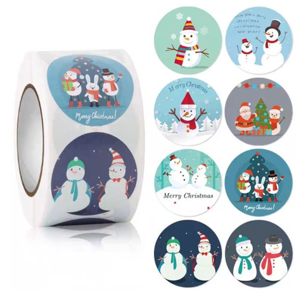 Personalised Round Merry Christmas PVC Label Sticker Labels For Card Gift Envelope Box