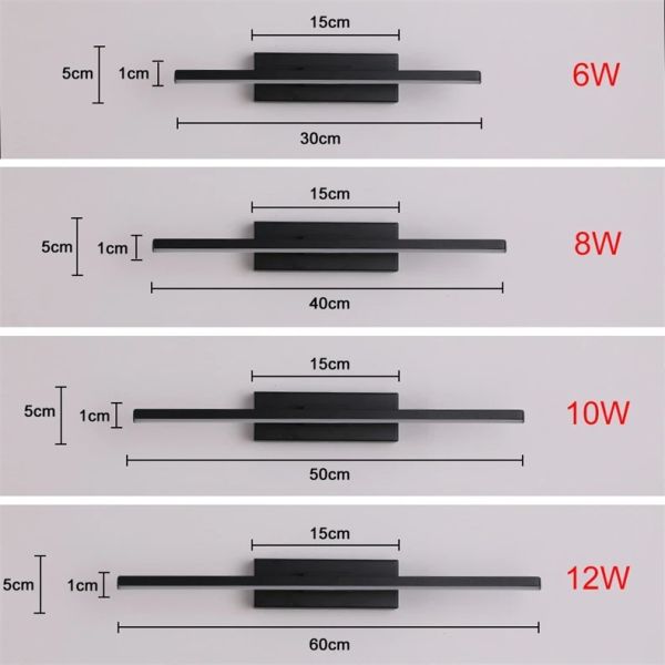 330° Rotatable LED Wall Light Minimalist black Bathroom Strip mirror front light(WH-MR-81)