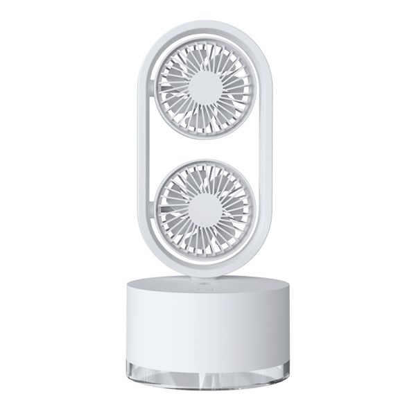 Lightweight Silent Humidifier Fan Quiet Tabletop Fan With 2000mAh Battery Plastic Design