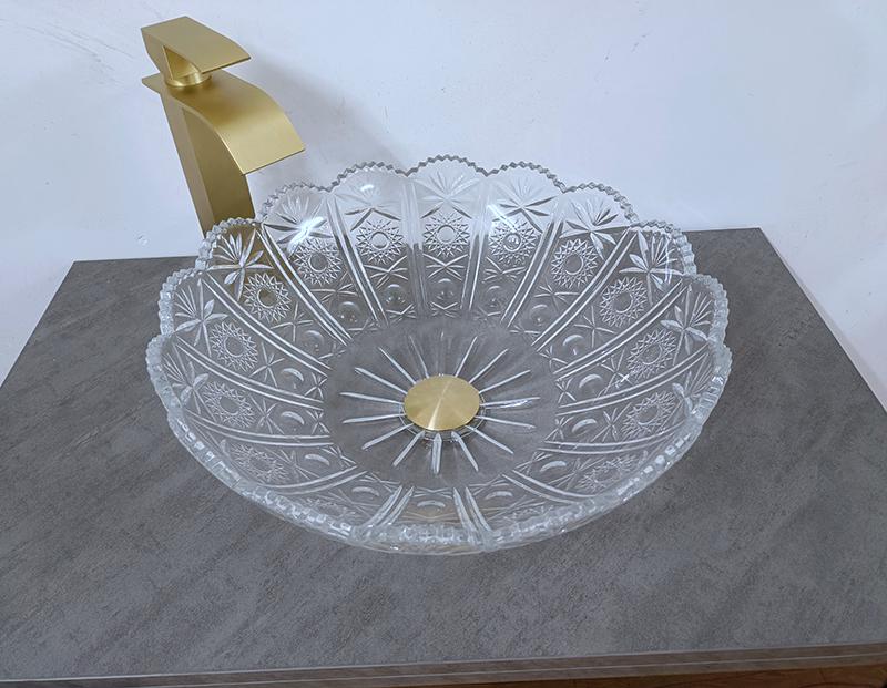 Античный стеклянный шар таза мытья вокруг встречного верхнего итальянского дизайна художественного