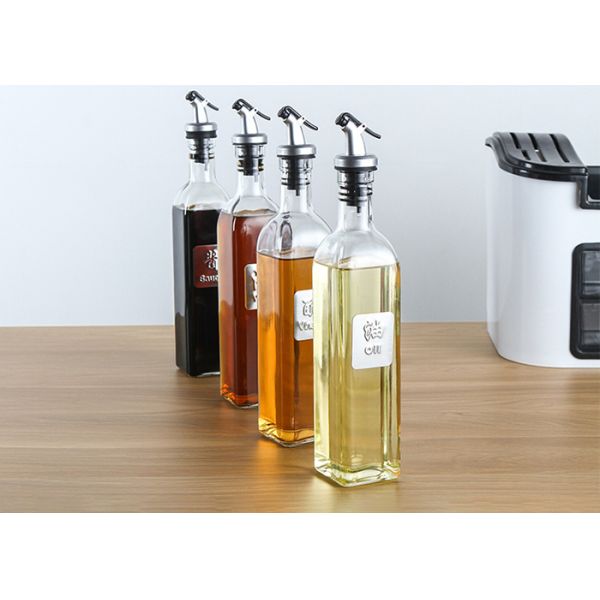 Бутылка оливкового масла соуса уксуса пустая, квадратная бутылка оливкового масла с распределителем масла