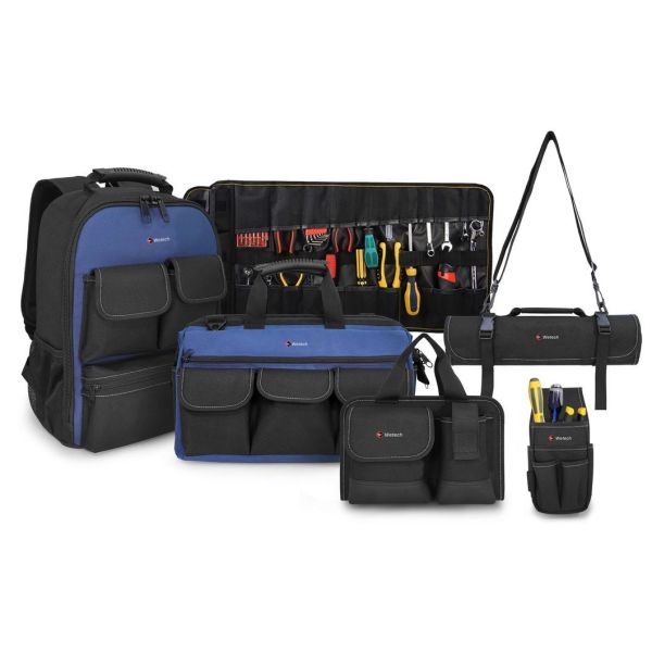 Bolsa de herramientas de mochila de Oxford Bolsa de herramientas de bolsillo negro con bolsa de cintura