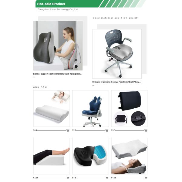 Customized Size Square Memory Foam Travel Pillow Seat Cushion for Car U-shaped Pillow