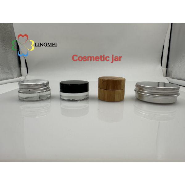 Multi-Material Jar Series: 5g Premium Concentrate Glass jar  with plastic Caps or aluminum cap&Pressure-Sensitive Liner,  Bamboo jar,  Aluminum jar