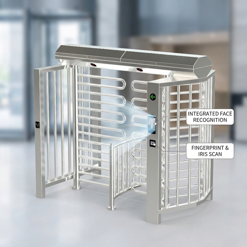 Biometric Recognition Full Height Rotating Turnstile Gate for Secure Access Control
