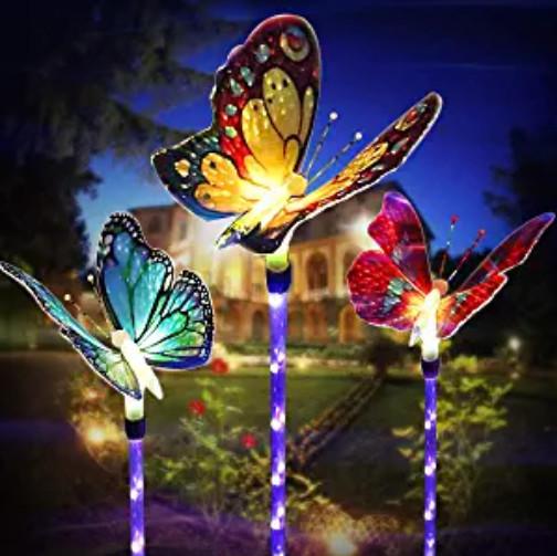3 Pack 3.7 Inch Butterfly LED Solar Garden Stake Lights