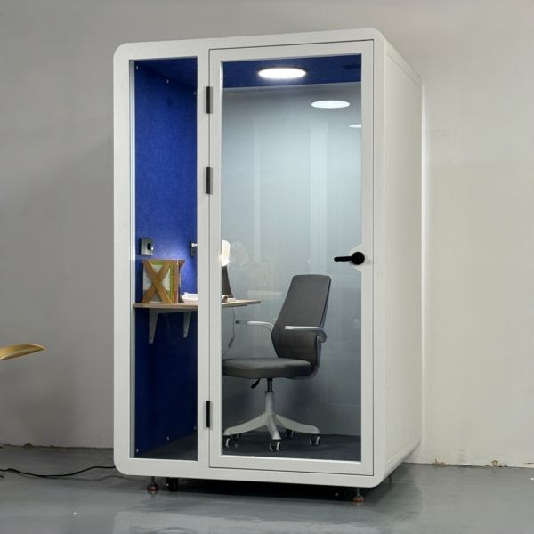 Soundproof Booth with 21.3 - 48.8dB Sound Insulation and Built-in Ventilation System for Office or Meeting Pod