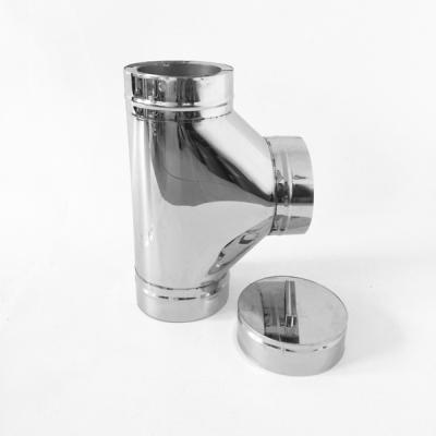 6 Inner Diameter Class A Double Wall Chimney Pipe Insulation Tee With Cap