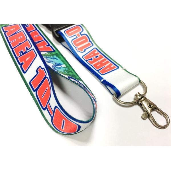 Colorful Dye Sublimation Lanyards Metal Hook Plastic Safety Buckle for Sport Activity