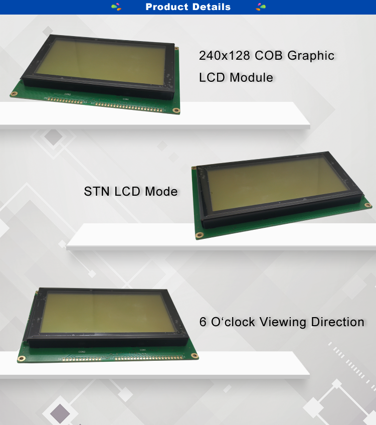240128 240x128 LCD Display Graphic Reflective Monochromatic Fstn LCD Datasheet