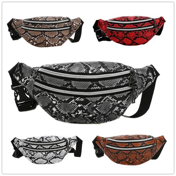 Serpentine Waist Bag Women Fashion Fanny Pack PU Hip Bum Bag Ladies Belt Pouch Pocket Purse for Phone Card