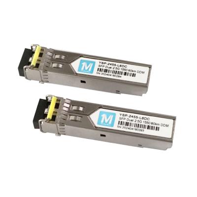 60km Distance 2.5G Duplex 1550nm LC Connector DDM SMF Fiber Optic Module Pluggable SFP Transceiver for Bandwidth Network
