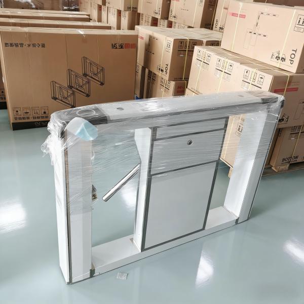 Custom Pedestrian Entry Three Bar Gate Facial Recognition QR Code IC Card Access Metal IP44 Rotating Door