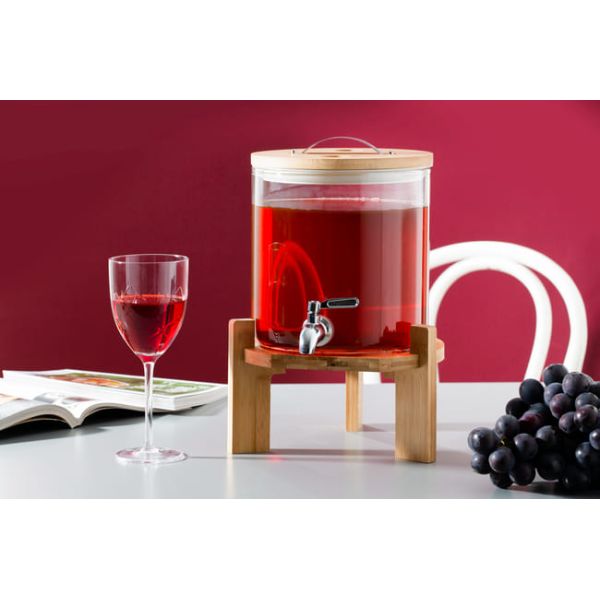5L Lead Free Borosilicate Glass Beverage Jar Drinking Dispenser For Banquet