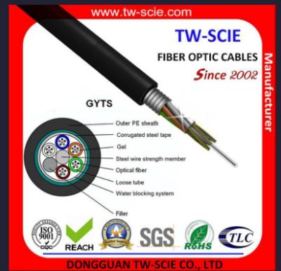 China 48 Core Armoured Longer Life-Span Fiber Optic Cable GYTS Multi Core SM Steel Wire