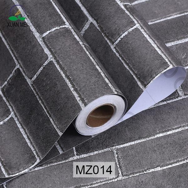 0.18mm-0.31mm Thickness 3D Brick Stone Wallpaper 3D Brick Wallpaper Grey