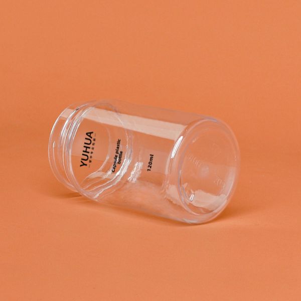 Ясная цилиндрическая пластиковая бутылка с белой крышкой 210ml 120ml