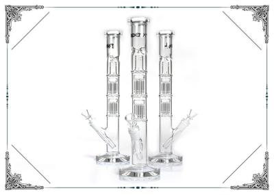Double Six Arms tree Percolator Bongs 14'' Straight Tube Glass Smoking Water Pipe Bong