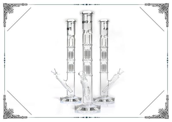 Double Six Arms tree Percolator Bongs 14'' Straight Tube Glass Smoking Water Pipe Bong