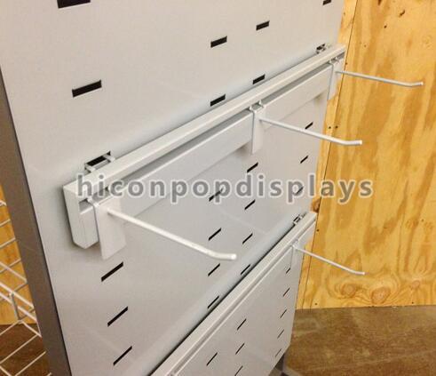 Sports Products Freestanding Metal Gondola Shelving Units Double Sided With 4 Casters