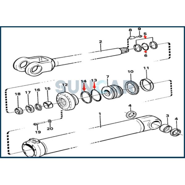 VOE 11707023 VOE11707023 11707023 Boom Lift Cylinder Sealing Kit Fits L90C, L90D
