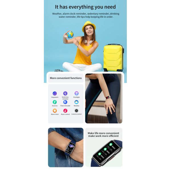 Eraysun 2025 New Smart Watches Ladies Message Push Pressure Tracker Sport Bracelet Waterproof Men Women Smartwatch