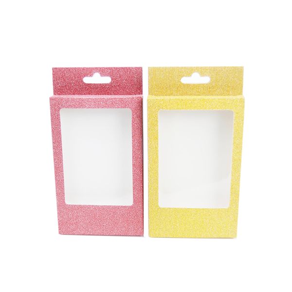 Cajas de venta al por menor de estand personalizado vacío reciclable de brillo con tapa transparente