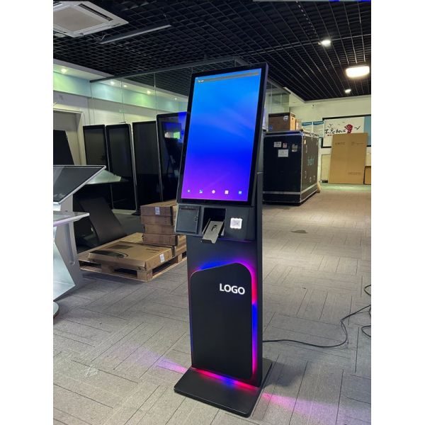 27/32 Inch Floor Standing Touch Screen Self Service Kiosk with 1920X1080 Resolution for Self Ordering and Interactive Use